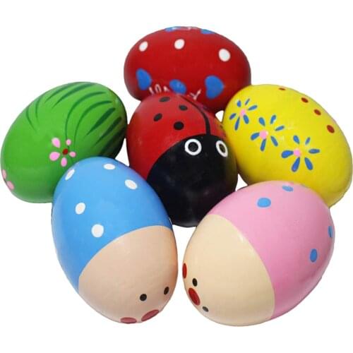 Easter Wooden Musical Egg Safe Maracas Egg Shaker Toy For School Students Childrens Clubs Religious Groups