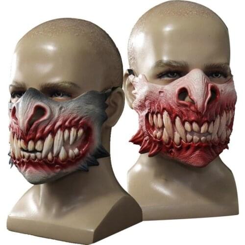 Creative Halloween Horror Mask Halloween New Product Zombie Teeth Half Face Mask Variation Horror Mask Party Decoration
