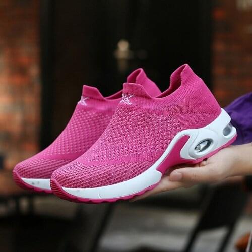 2021 Platform Shoes Women Sneakers Tenis Feminino Lace-up Mesh Breathable Female Shoes Women Sneakers Solid Casual Shoes Woman