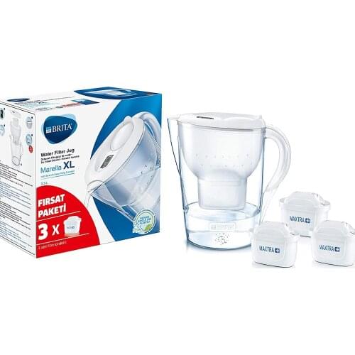 Brita Jug Marella Xl 3.5 Lt Water Purifier BPA Free Water Purifier Jug Water Filter Water Bottle white kitchen accessory