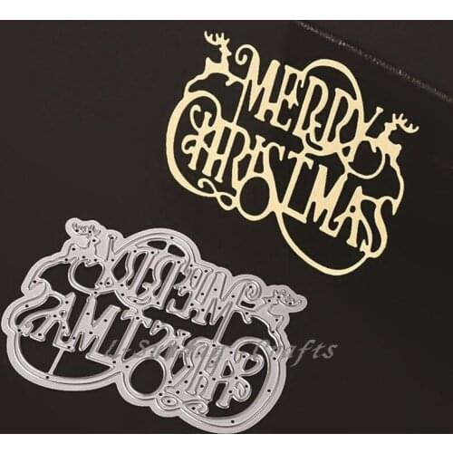 L-Sunday Crafts Stencils Greeting Card Metal Cutting Dies Merry Christmas Letters DIY Scrapbooking Album Paper Embossing Making