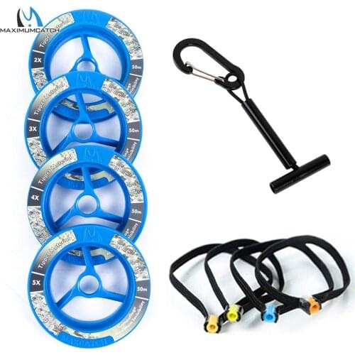 Maximumcatch Chameleon Invisible Tippet Line (2x,3x,4x,5x) 50M Fly Fishing Tippet Line with Tippet Holder & Spool Tender