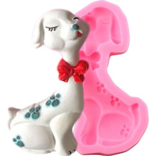 Cute Dog Silicone Molds DIY Animals Cupcake Topper Fondant Cake Decorating Tools Candy Resin Clay Mold Chocolate Gumpaste Moulds