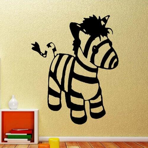 Lovely zebra Wall Stickers Self Adhesive Art Wallpaper For Kids Rooms Diy Home Decoration Wall Decals Decoration
