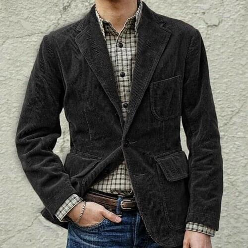 Mens Casual Solid Pocket Jacket Coat Autumn Fashion Slim Suit Jacket Men Coat Masculino Clothing Homme