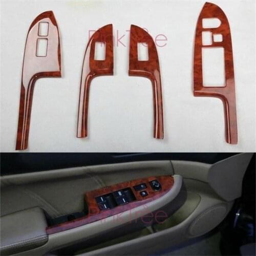 For Honda Accord 2003-2007 7th Window Lift Panel Wood Grain Color Cover Trim Kit Decorative Stickers Car Styling Accessories