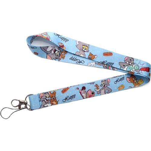 ZF529 1pcs Cat Tags Strap Neck Lanyards Cartoon Lanyards Id Badge Holder ID Card Pass Gym Mobile Badge Holder Lanyard Key Holder