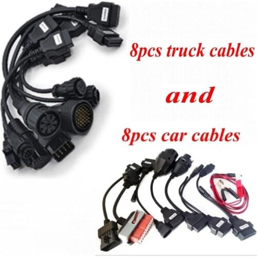 Full Set 8 Cables for Truck Car Automotivo For VD DS150E CDP OBD2 Scanner Car Diagnostic tool for Delphis 8pcs Full Set Cables