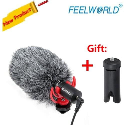 FEELWORLD FM8 Portable 3.5mm Condenser Video Camera Interview Mic for Youtube DSLR Camera Stabilizer Smart Phone