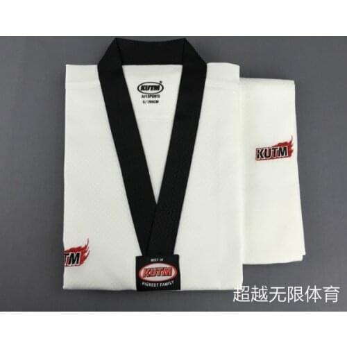 Clearance WTF Taekwondo dobok the jacquard fabrics Korea brand KUTM original genuine embroidery taekwondo uniforms 180 190 200cm