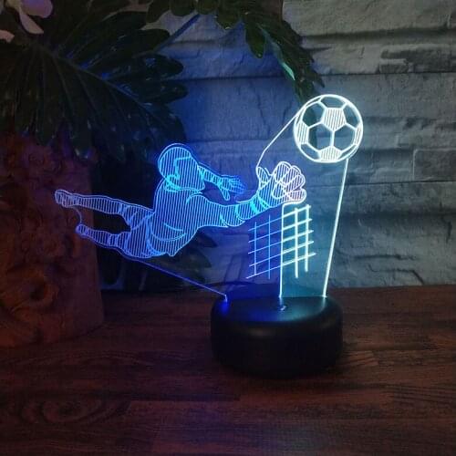 Led 3D Night Light Home Deocration Child Boy Fans Birthday Gift Football Goalkeeper Soccer USB Table Desk Lamp