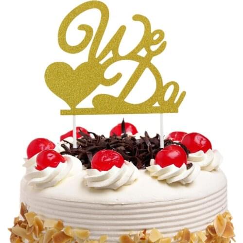 We Do Wedding Cake Topper Mr Mrs Love Heart Birthday Glittler Cake Flags Wedding Engagement Party Cake Toppers Baking DIY Xmas