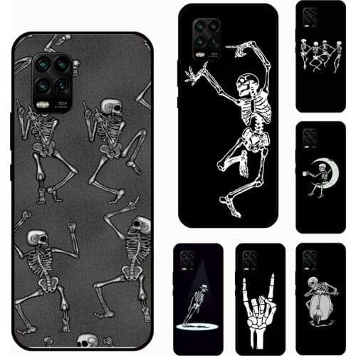 Spooky Skull Funny Dance Skeleton For Xiaomi Mi 10T 9T Pro Mi 11 9 8 A1 A2 A3 Mi Note 10 Lite For POCO X3 F2 Pro M3 Case