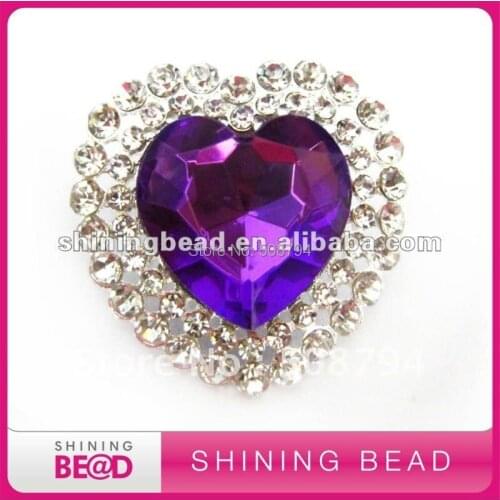 Heart shape rhinestone brooch with pin for wedding invitation,free shipping,heart of ocean rhinestone brooch with pin