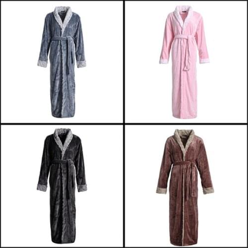 Add fat plus size nightgown female autumn and winter 2020 new pajamas warm flannel bathrobe unisex pijamas women sexy nightwear