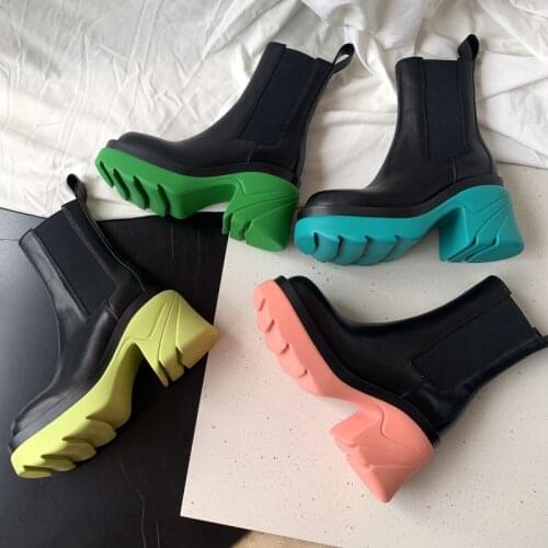 Womens shoes fashion womens boots 2021 new Chelsea short boots thick-soled high-heeled thick-heeled Martin boots women