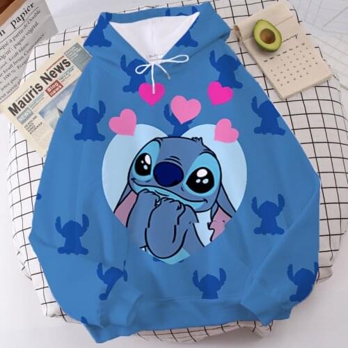 Disney Cartoon Donald Duck Print Hoodie Pullover Womens Sweater Pocket Top Harajuku Street Hoodie