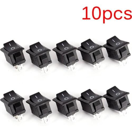 10PCS Lot 2 Pin 12V Car Boat Round Dot Light ON/OFF Rocker Toggle Switch Tool Black