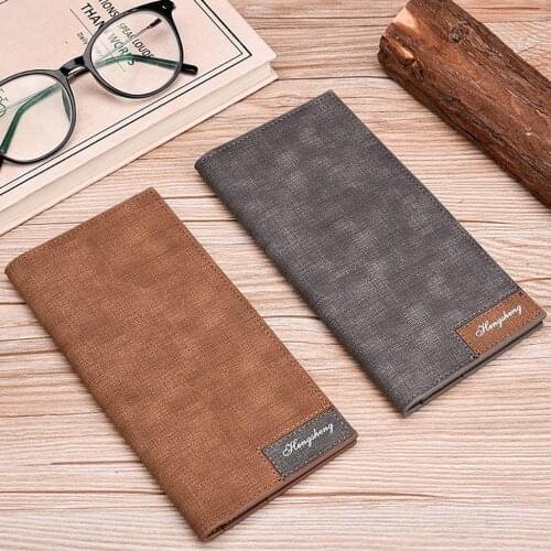 2021 New Year Fashion Men Long Bifold Business Leather Wallet Card Coin Wallet Purse Hot Sale New 1pcs High Quality Wallet