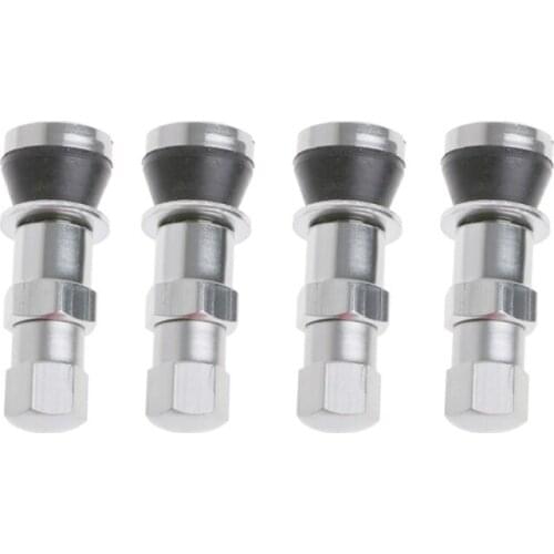 4x Aluminum Car Tubeless Wheel Tire Valve Stem Rim Bolt-in W/Dust