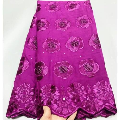 5Yards Swiss Lace Fabric African 100%Cotton Lace Nigerian Embroidery Fabrics Swiss Voile Lace In Switzerland Dubai Fabric