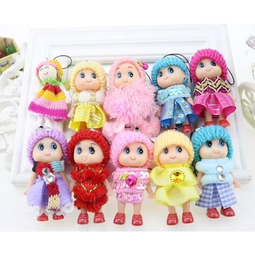 6PCS Small Gift Cellphone KeyChains Pendants Kawaii Plush Toys Schoolbag Cartoon Anime Model Girl Doll Stuffed Toy For Children