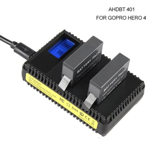 AHDBT 401 Batteries 1600mah for Gopro HERO 4 HERO4 Sport Camera Accessory for Gopro Hero4 Charger 4.2V AHDBT-401