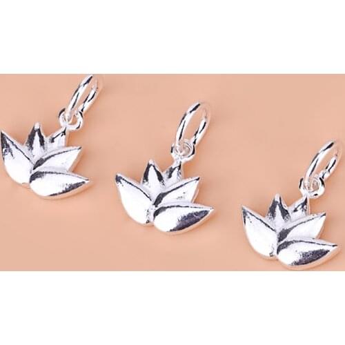 DIY ACCESSORIES S925 sterling silver, vintage Lotus pendant, bracelet necklace pendant