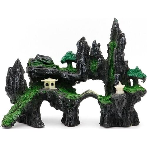 Fish Tank Landscaping Supplies Resin Rockery Aquarium Ornaments Stone Mountain Simulation Craft Furniture Pet Accessories
