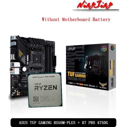 AMD Ryzen 7 4750G R7 4750G CPU + ASUS TUF GAMING B550M PLUS Motherboard Suit Socket AM4 All new but without cooler