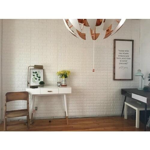 2.52Ft x 2.3Ft Peel and Stick 3D Wall Panels for TV Walls / Sofa Background Wall Decor White Brick Wallpaper