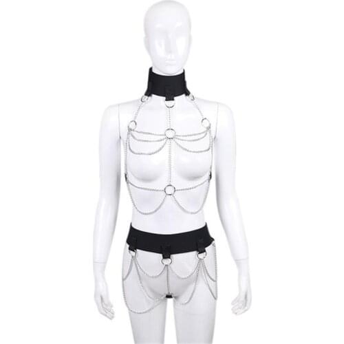 Chain Iron Chain Clothing Adjustable Hook Sponge Clothing Black Chain Clothing Stage Props