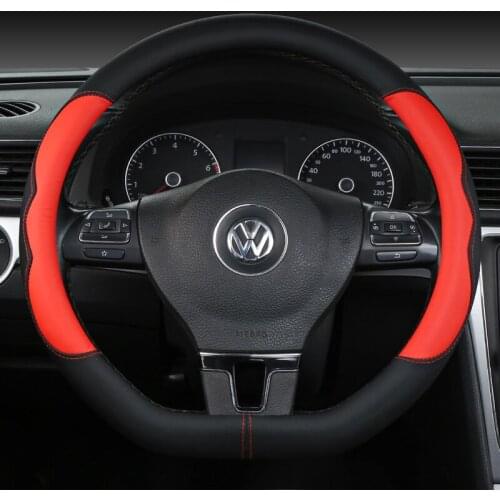 New D Shape Steering Wheel Cover for VW Golf 7 Polo 2014-2019 Scirocco Jetta 6 2017-2019 Santana 2016-2018 Auto Accesorioss