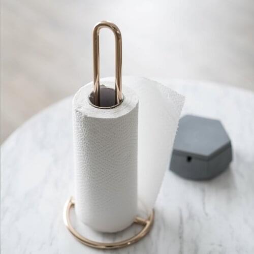 CuteLife Iron Gold Kitchen Roll Paper Holder Towel Nordic Dining Table Kitchen Supplies Rack Stand Storage Bathroom Paper Holder
