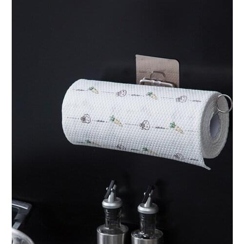 Kitchen Paper Roll Holder Towel Hanger Rack Bar Cabinet Rag Hanging Holder Shelf Toilet Paper Holders Free Punch Stand