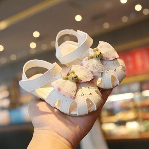 Kids Baby Sandals with Bow Summer Toddler Shoes Children Casual Soft Bottom Sandals Infant Girls Sneakers Cute 0-2 Years Old