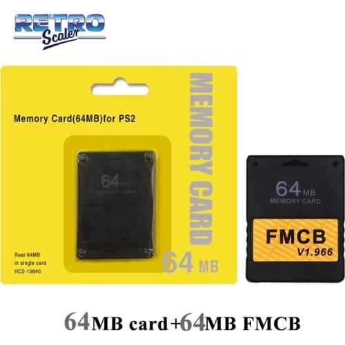 RetroScaler Save Game Function 64MB Memory Crad Suit for ALL PS2 console +V1.966 FMCB Free McBoot Card 8MB/16MB/32MB/64MB