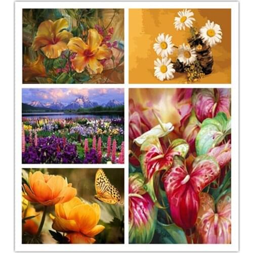 Flowers Paint By Numbers For Adults Children DIY HandPainted Oil Painting Home Decoration Unique Gift