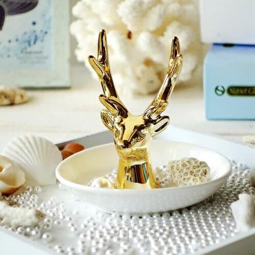 Fashion Jewelry plate Necklace Earrings Rings Deer Stand Display Organizer Holder dish gifts wedding decoration ashtray