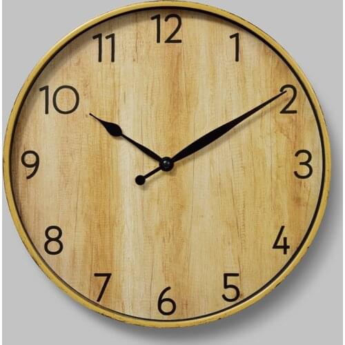 12 inch Wood Grain Nordic Wall Clock Retro Living Room 3D Arabic Numerals Digital Scale Hanging Watch Minimalist House Decor