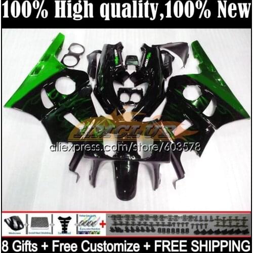 CBR400RR NC29 For HONDA CBR400 RR 94 95 96 97 98 99 33CL.74 CBR 400 RR 400RR 1994 1995 1996 1997 1998 1999 Fairing Green flames