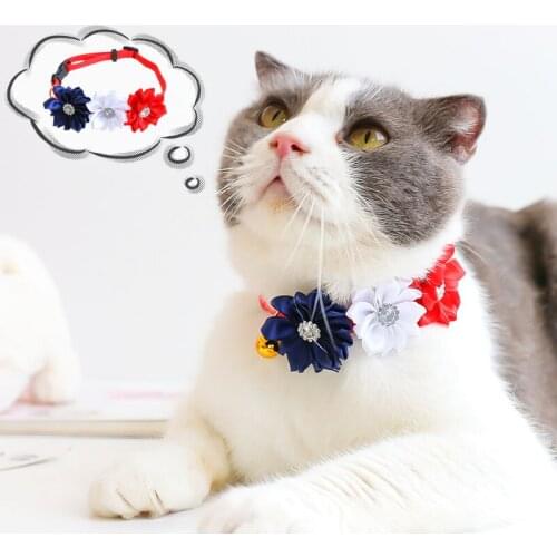 Pet Flower Collar Cute Bell Adjustable Anti-lost Anti-suffocation Cat Scarf Teddy Necklace Pet Collar Accessories Dog Supplies