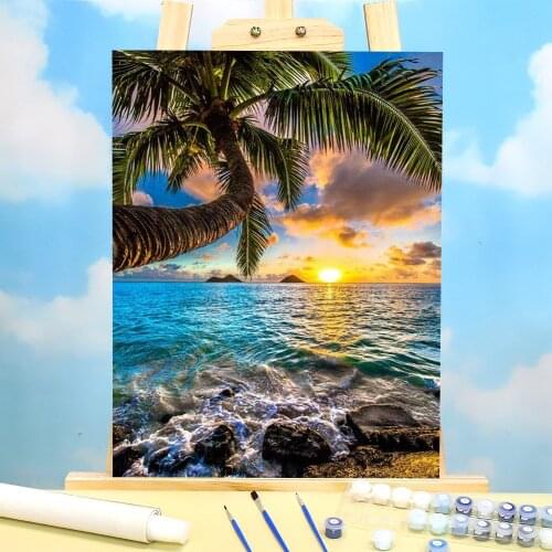 Landscape Sunset Paint By Numbers Kit Acrylic Paints 40*50 Painting On Canvas Handmade For Kids For Drawing Handicraft Art