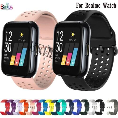 BEHUA 20mm soft Silicone WatchBand For Realme Watch Strap Replacement Bracelet WristStrap For Amazfit GTS 2 Mini Wristband belt