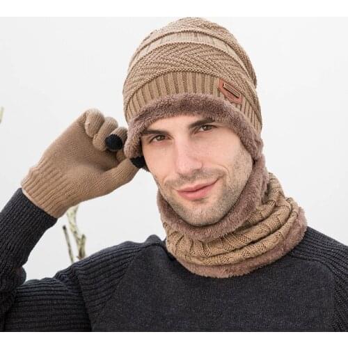 Knitted Hats Winter Men Caps Bib Gloves Kids Boys Girls Hat Outdoor Keep Warm Windproof Soft Cycling New Baby Hat Gorras Hombre