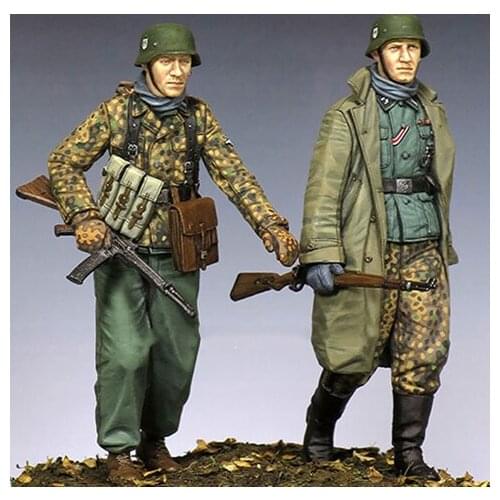1/35 Resin Soldiers World War II Arden Battle Two Pack GK White Model Hand Military Model Scene 03