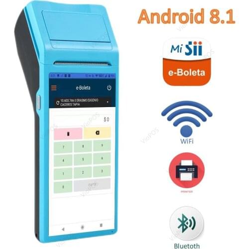 PDA Handheld Terminal Android 8.1 POS 58mm Receipt Thermal Printer Bluetoth With Camera Scanner 1D Qr WIFI 3G Loyverse E-boleta