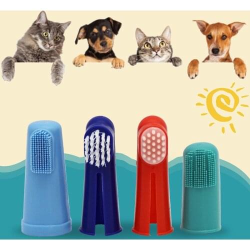 Pet Products Super Soft Pet Finger Toothbrush Teddy Dog Brush Bad Breath Tartar Teeth Tool Toys Dog Cat Cleaning Supplies Toy