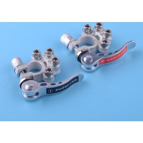 Universal Silver Copper Battery Cable Post Terminal Negative Positive Connector Release Clamp Fit for Car Marine Boat