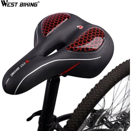Bike Saddle With Taillight Waterproof Bicycle Seat Thicken Wide High-Elastic Cycling Seat Road MTB Bike Saddle Shockproof Saddle